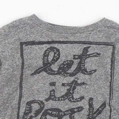 Dunnes Boys Grey  Cotton Basic T-Shirt Size 12-18 Months Round Neck Pullover