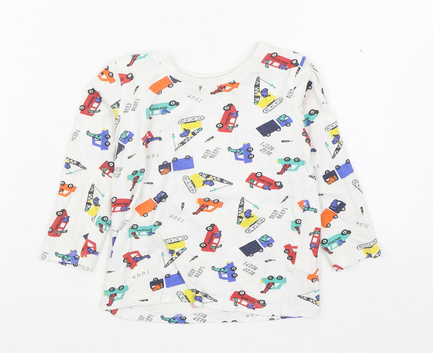 Dunnes Stores Boys Multicoloured Geometric 100% Cotton Basic T-Shirt Size 12-18 Months Round Neck Pullover