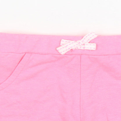 Dunnes Stores Girls Pink  Polyester Cropped Trousers Size 18-24 Months  Tie