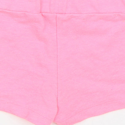 Dunnes Stores Girls Pink  Polyester Cropped Trousers Size 18-24 Months  Tie
