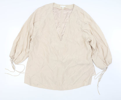 Womens UK Size L H&M Beige Basic Blouse
