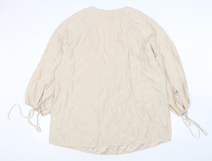 Womens UK Size L H&M Beige Basic Blouse