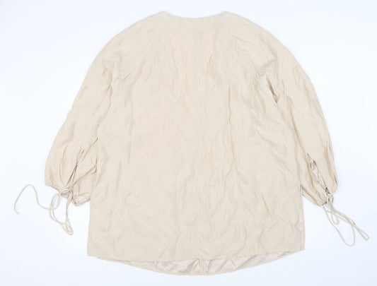 Womens UK Size L H&M Beige Basic Blouse