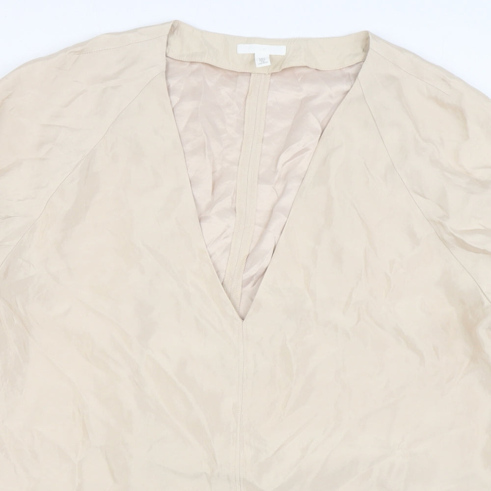 Womens UK Size L H&M Beige Basic Blouse