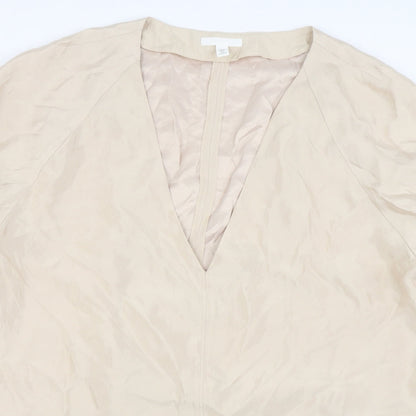Womens UK Size L H&M Beige Basic Blouse