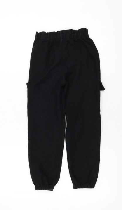 Zara Girls Black  Cotton Jogger Trousers Size 9 Months  Regular Pullover