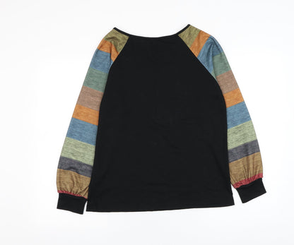 SheIn Womens Black  Cotton Pullover Sweatshirt Size S  Pullover