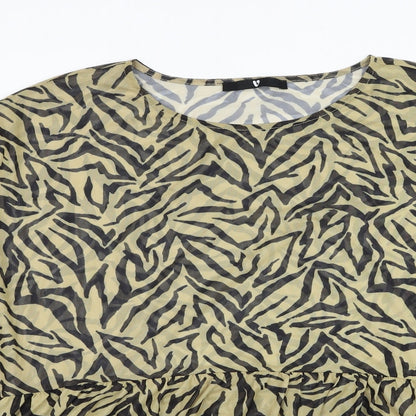 Womens UK Size 14 Very Yellow Basic T-Shirt