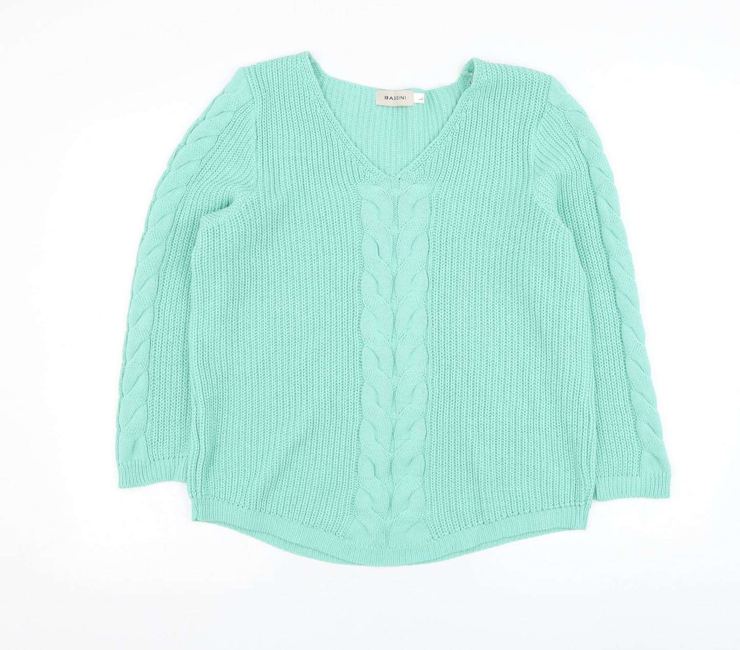 Womens UK Size L BASSINI Blue Pullover Jumper