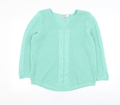 Womens UK Size L BASSINI Blue Pullover Jumper