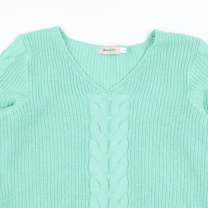 Womens UK Size L BASSINI Blue Pullover Jumper