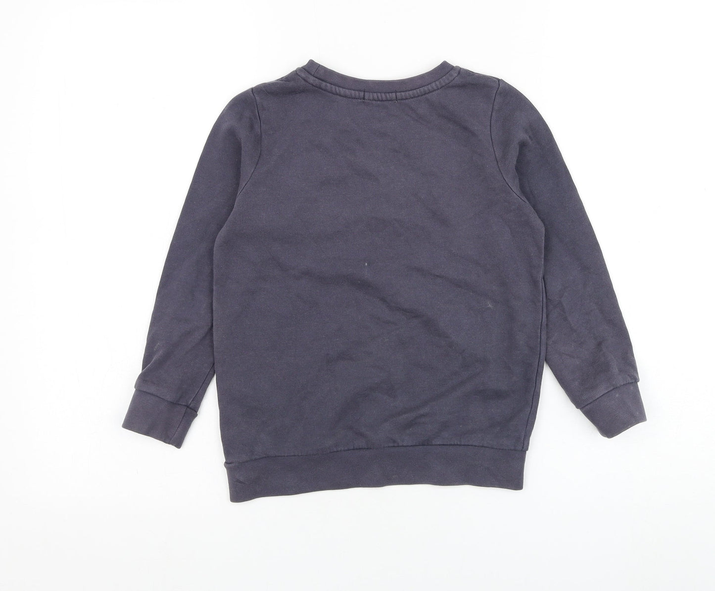 name it Girls Grey  Cotton Pullover Sweatshirt Size 6 Years  Pullover - Butterfly
