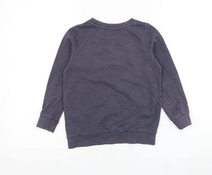 name it Girls Grey  Cotton Pullover Sweatshirt Size 6 Years  Pullover - Butterfly