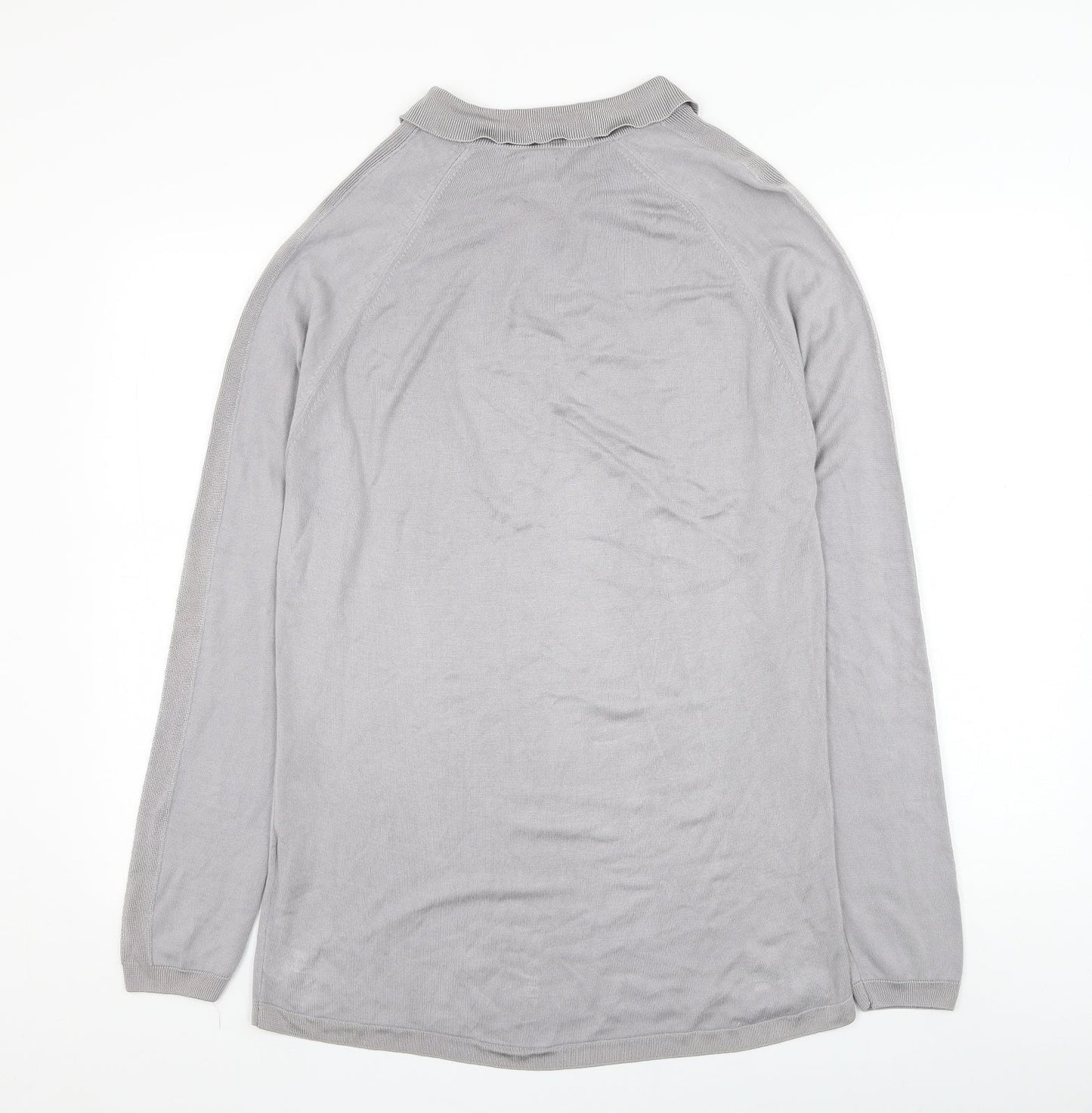 River Island Mens Grey Collared  Viscose Pullover Jumper Size L