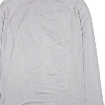 River Island Mens Grey Collared  Viscose Pullover Jumper Size L