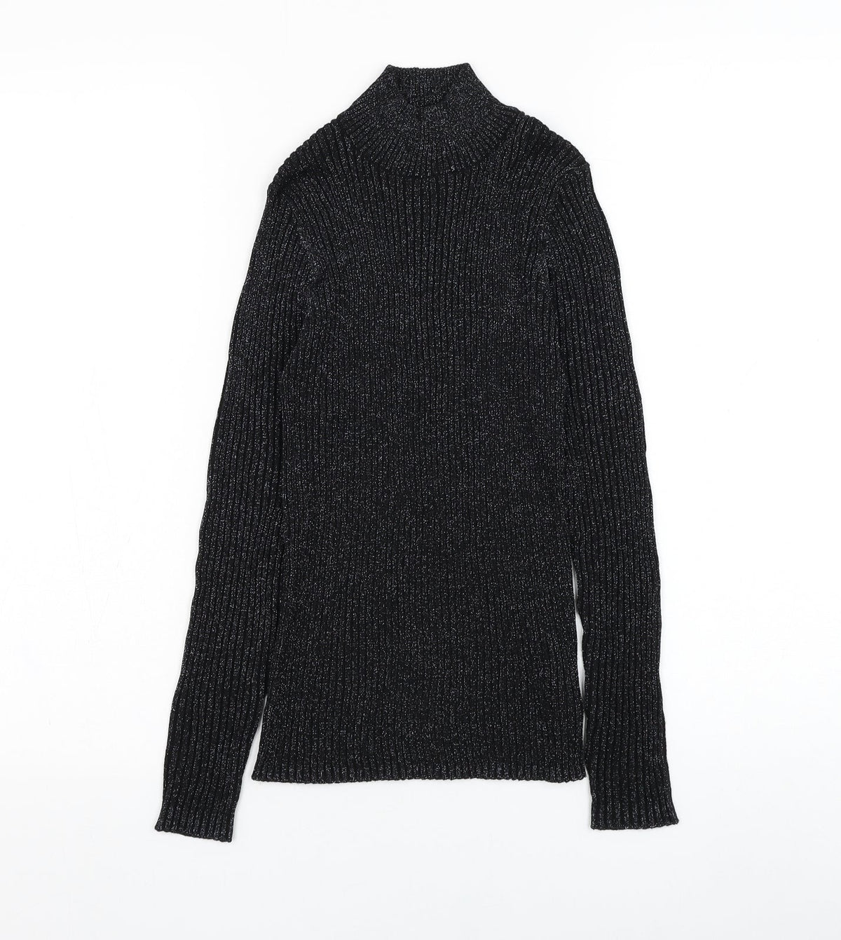 NEXT Girls Black Mock Neck  Viscose Pullover Jumper Size 11 Years  Pullover