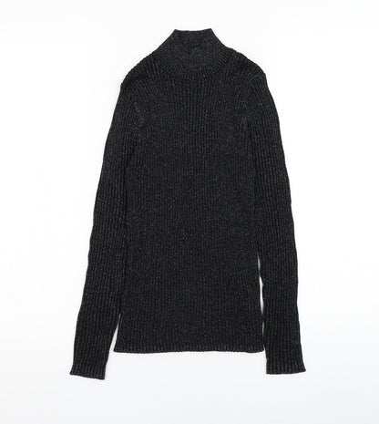 NEXT Girls Black Mock Neck  Viscose Pullover Jumper Size 11 Years  Pullover