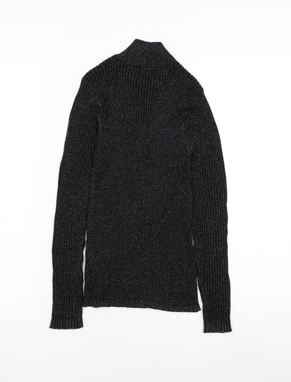 NEXT Girls Black Mock Neck  Viscose Pullover Jumper Size 11 Years  Pullover