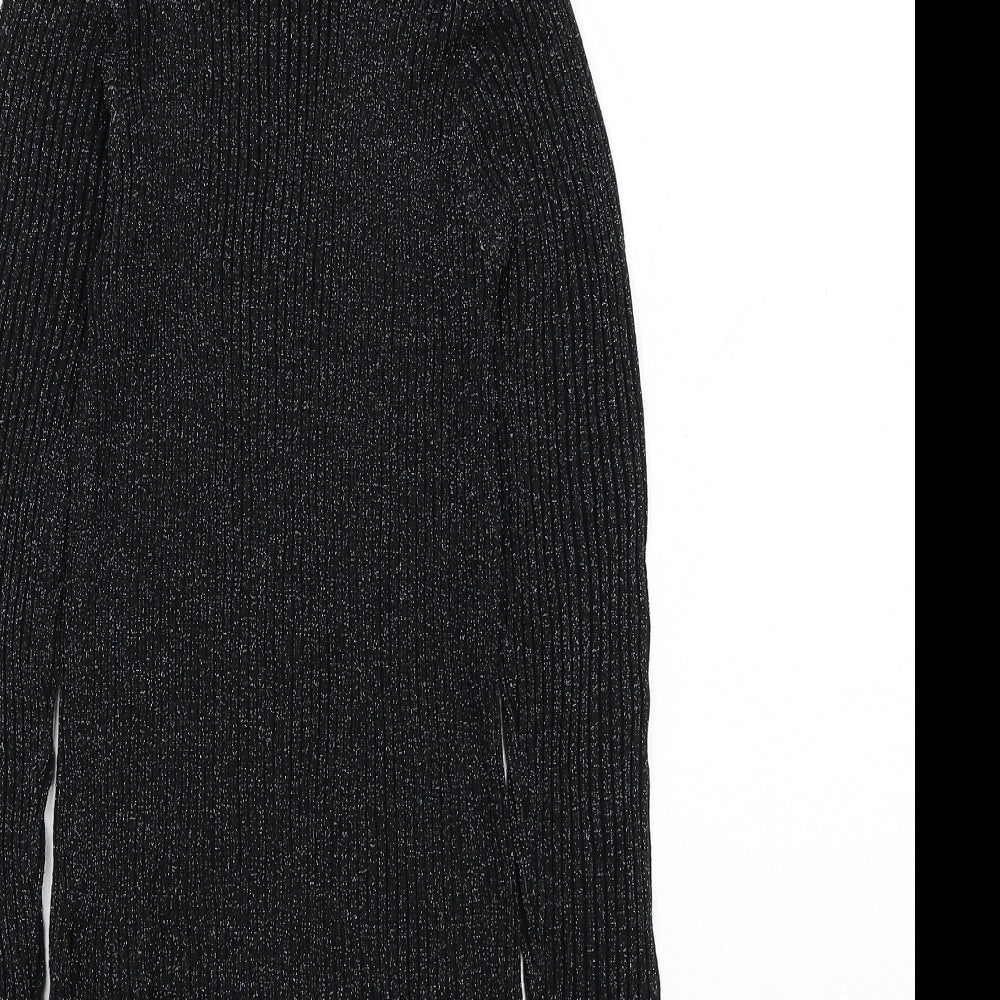 NEXT Girls Black Mock Neck  Viscose Pullover Jumper Size 11 Years  Pullover
