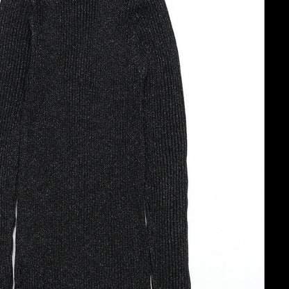 NEXT Girls Black Mock Neck  Viscose Pullover Jumper Size 11 Years  Pullover