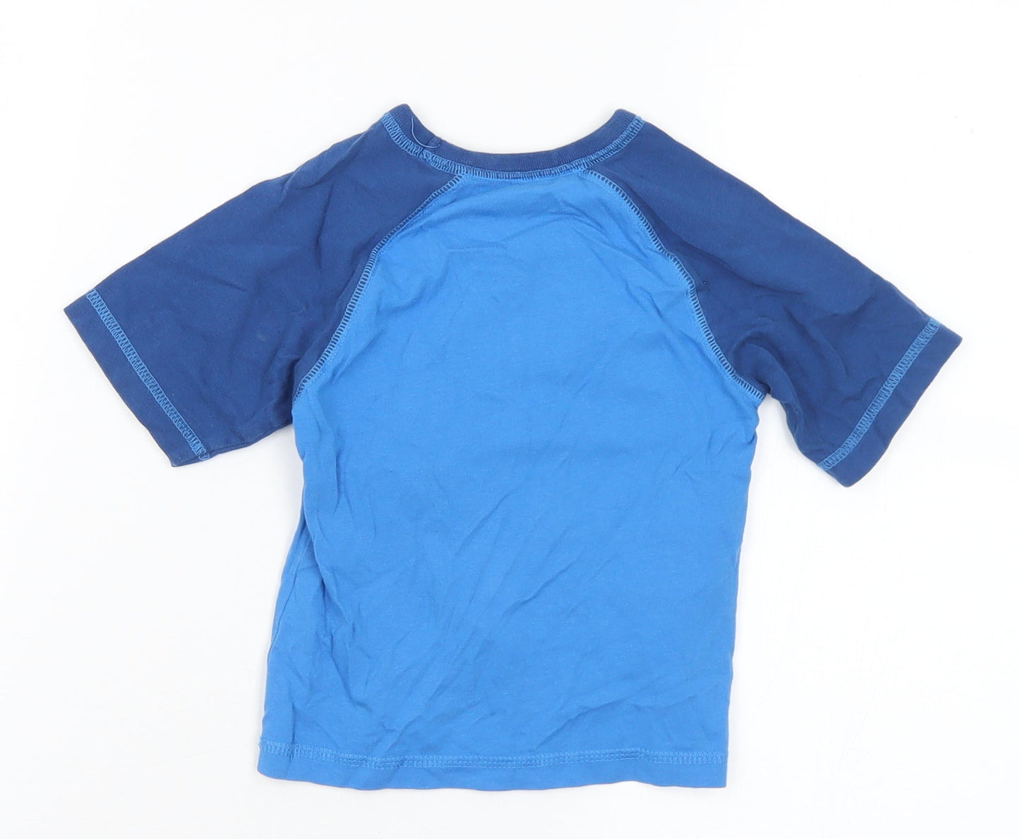 George Boys Blue  Cotton Basic T-Shirt Size 2-3 Years Crew Neck  - Robot