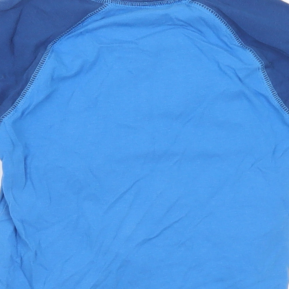 George Boys Blue  Cotton Basic T-Shirt Size 2-3 Years Crew Neck  - Robot