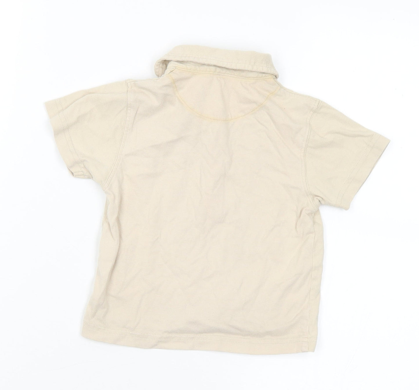 Adams Baby Beige Floral Cotton Basic Polo Size 9-12 Months Collared  - Number