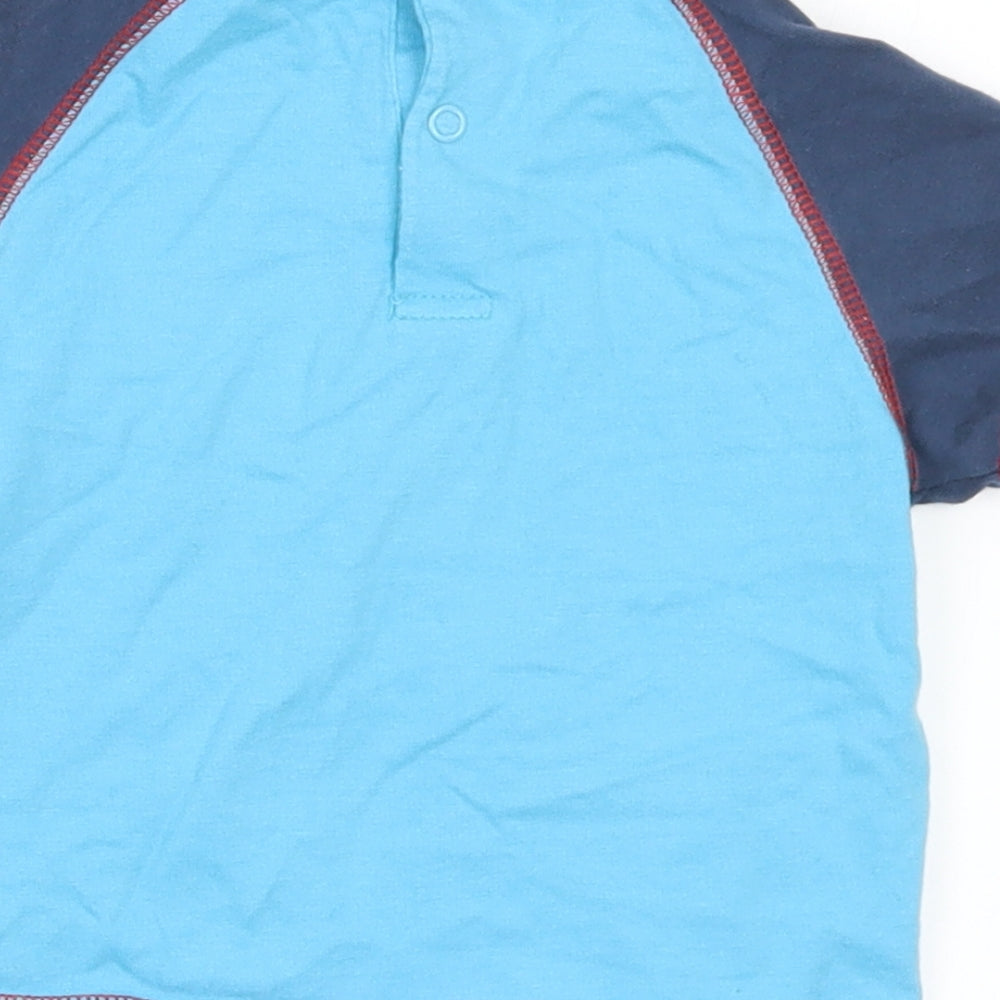 Minoti Boys Blue  Cotton Basic T-Shirt Size 6-9 Months Crew Neck  - 6-12 Months. Cars