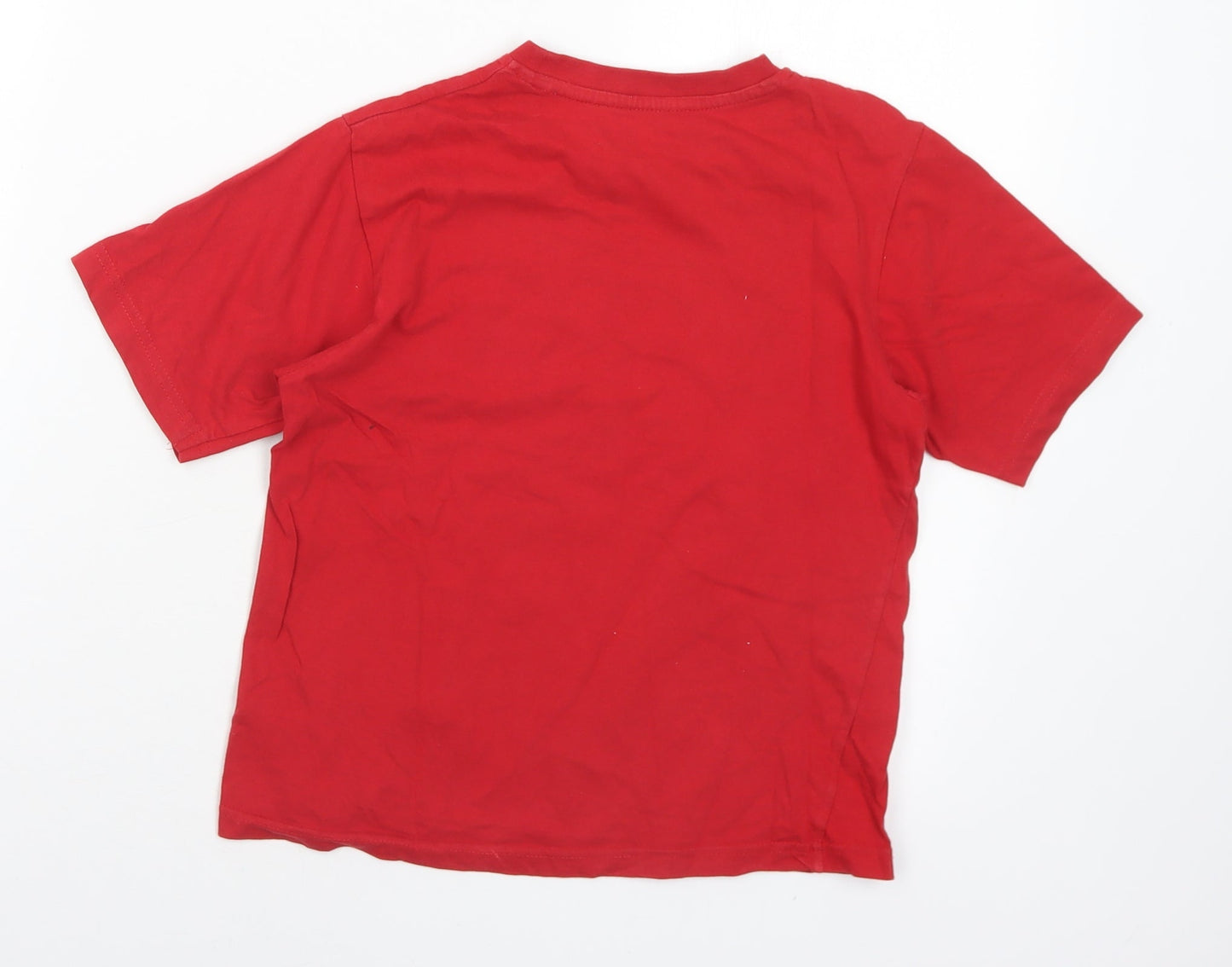Dunnes Stores Boys Red  Cotton Basic T-Shirt Size 8 Years Crew Neck  - Always on time
