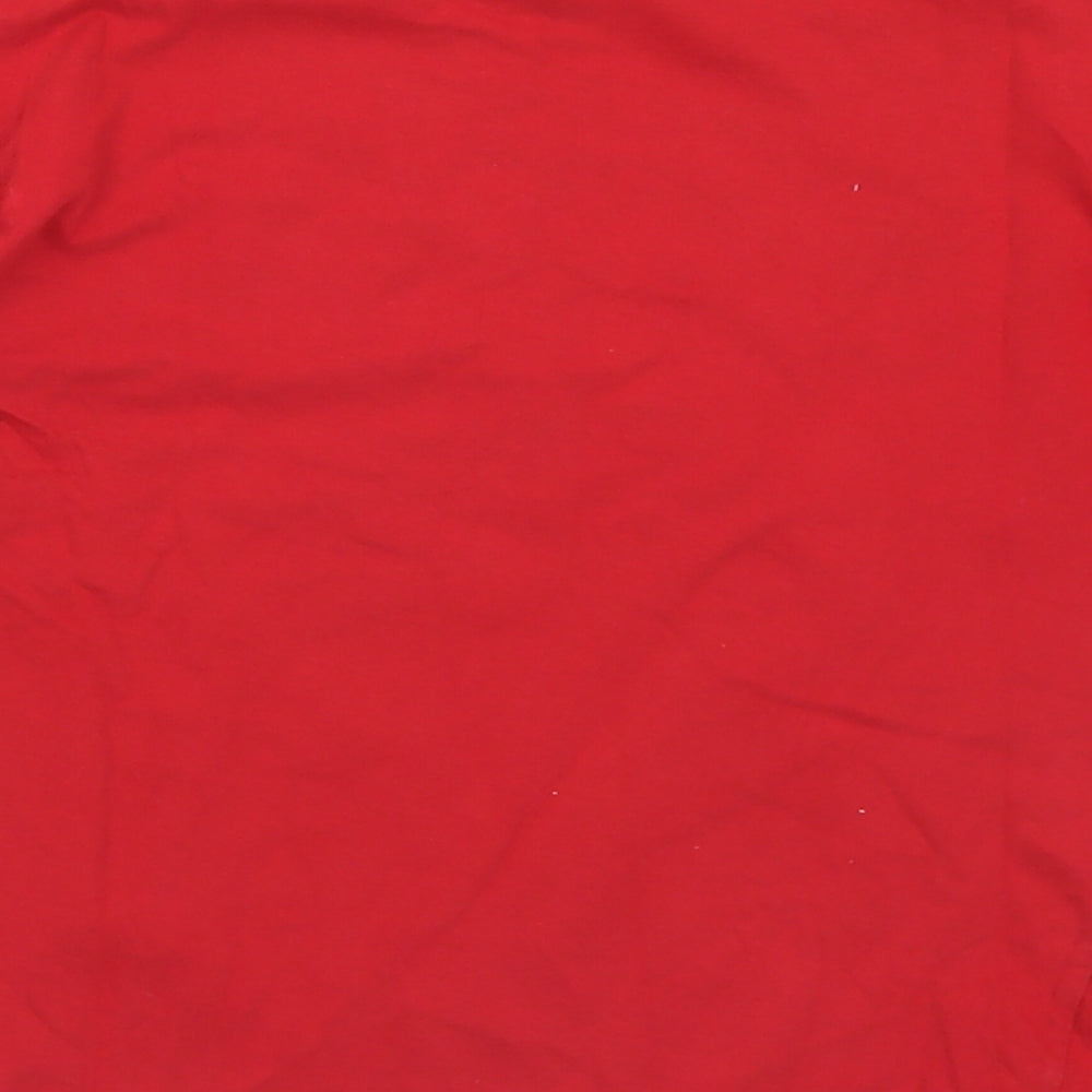 Dunnes Stores Boys Red  Cotton Basic T-Shirt Size 8 Years Crew Neck  - Always on time