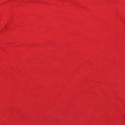 Dunnes Stores Boys Red  Cotton Basic T-Shirt Size 8 Years Crew Neck  - Always on time