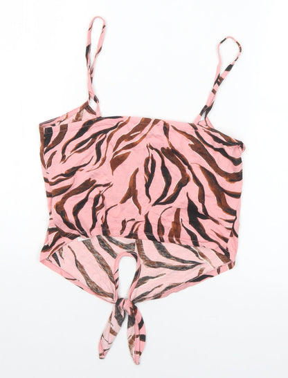 Womens UK Size 8 New Look Pink Cropped Tank