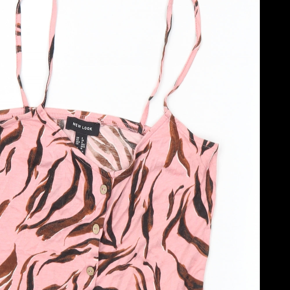 Womens UK Size 8 New Look Pink Cropped Tank
