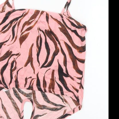 Womens UK Size 8 New Look Pink Cropped Tank