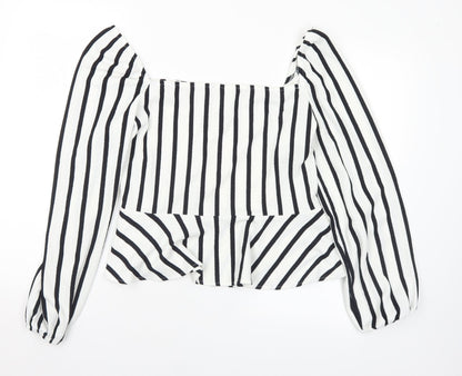 Womens UK Size L H&M White Basic Blouse