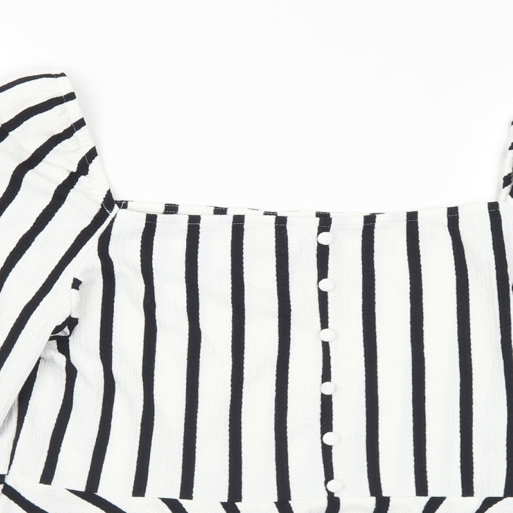 Womens UK Size L H&M White Basic Blouse