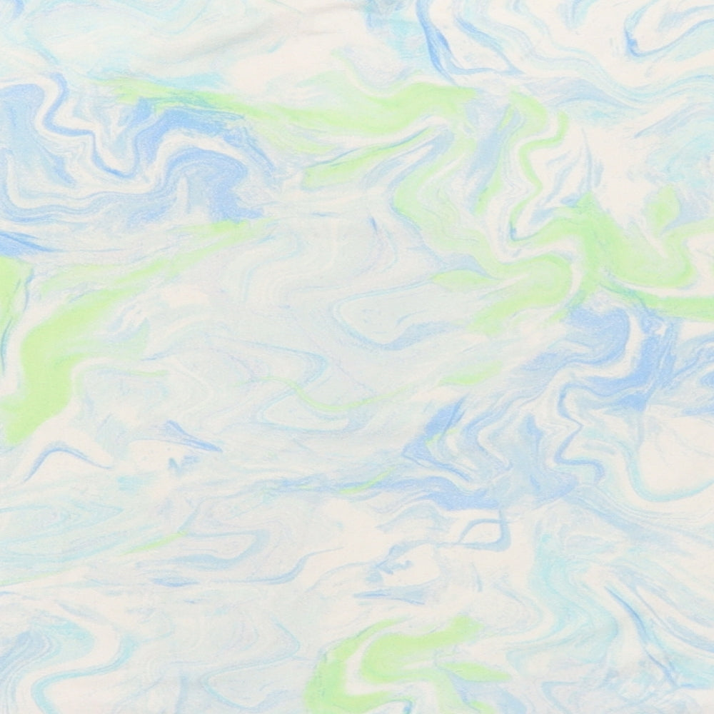 Primark Womens Multicoloured Geometric Polyester Basic T-Shirt Size 14 Round Neck - 14-16