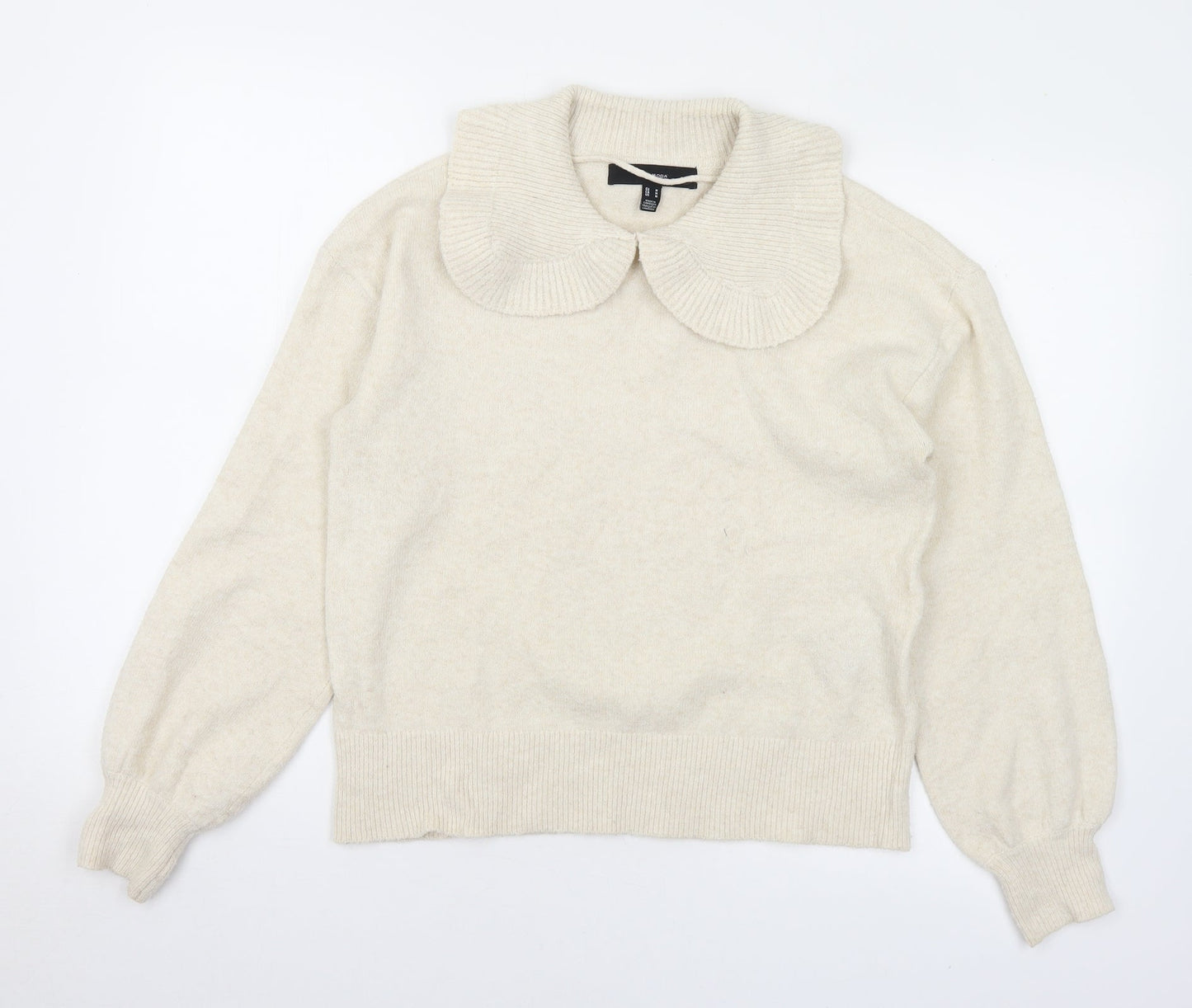 Womens UK Size M VERO MODA Ivory Pullover Jumper