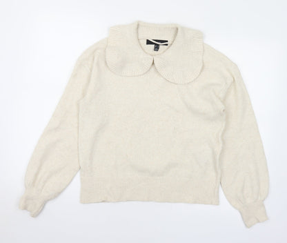 Womens UK Size M VERO MODA Ivory Pullover Jumper