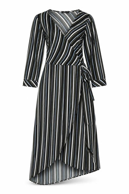 Calliope Womens Multicoloured Striped Polyester Wrap Dress  Size XS  V-Neck