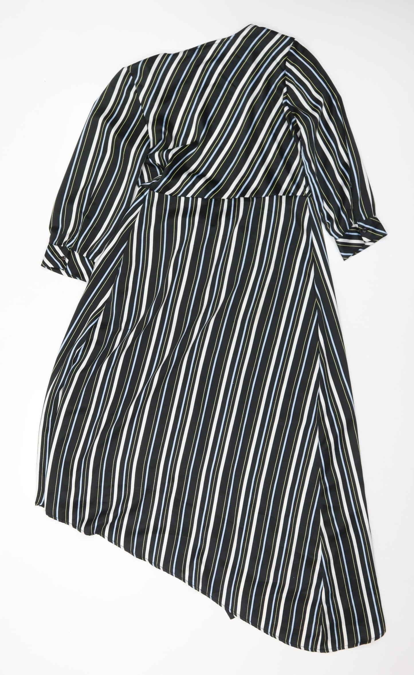 Calliope Womens Multicoloured Striped Polyester Wrap Dress  Size XS  V-Neck