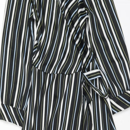 Calliope Womens Multicoloured Striped Polyester Wrap Dress  Size XS  V-Neck