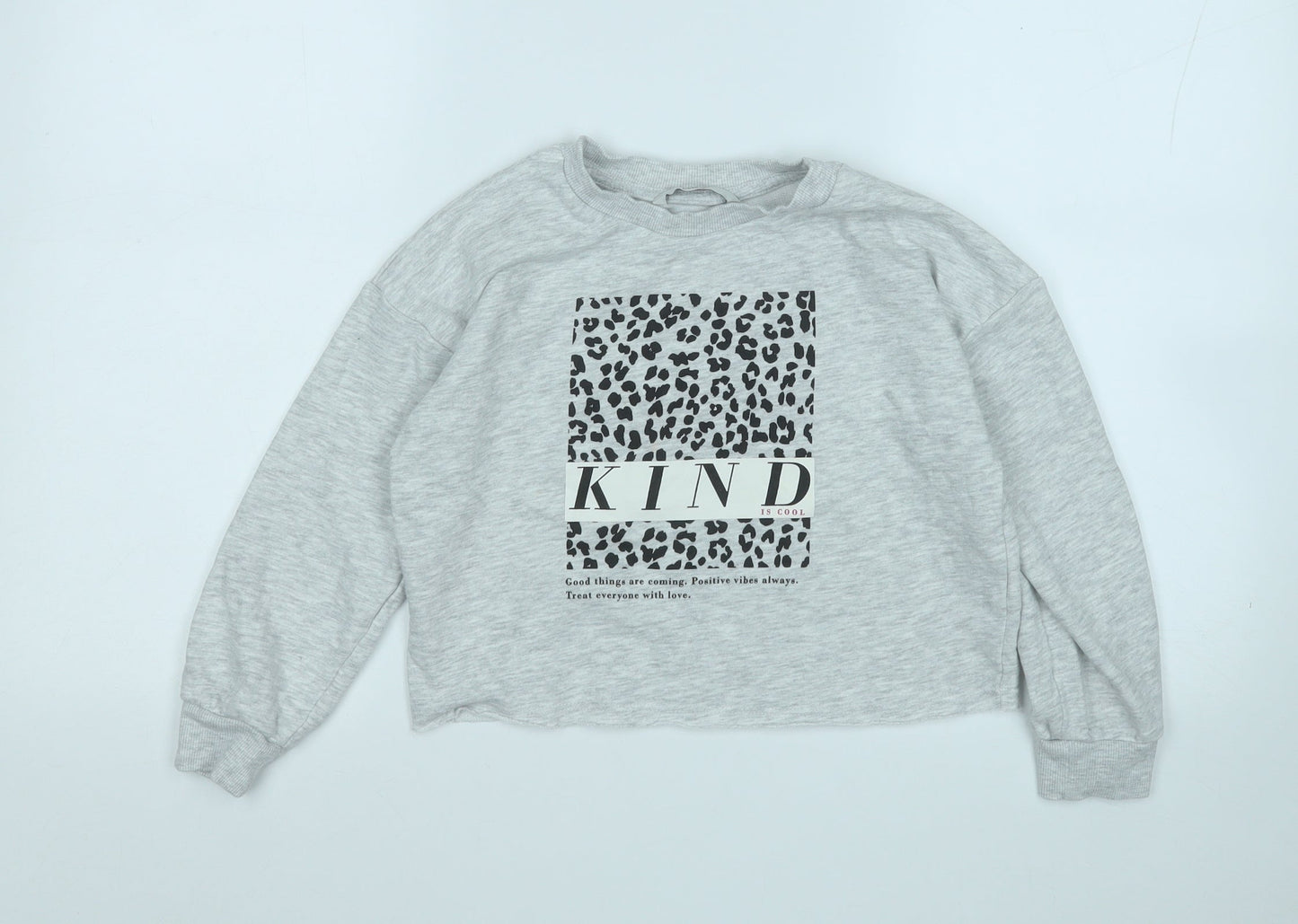 George Girls Grey  Cotton Pullover Sweatshirt Size 7-8 Years   - Kind