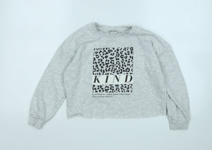 George Girls Grey  Cotton Pullover Sweatshirt Size 7-8 Years   - Kind