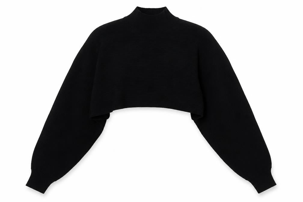 New Look Womens Black Mock Neck  Cotton Pullover Jumper Size M