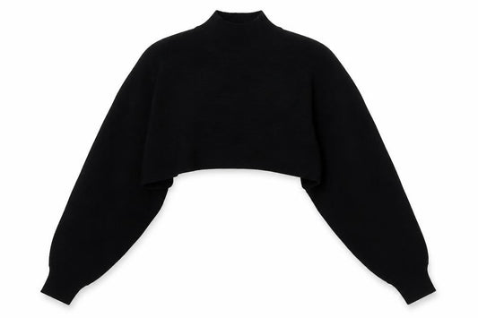 New Look Womens Black Mock Neck  Cotton Pullover Jumper Size M