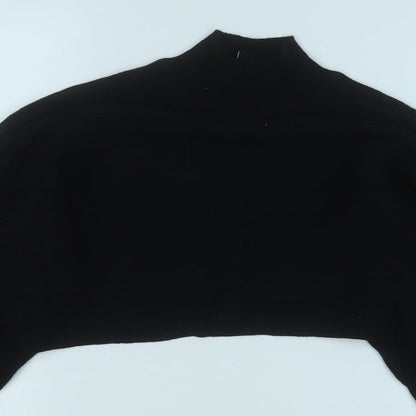 New Look Womens Black Mock Neck  Cotton Pullover Jumper Size M