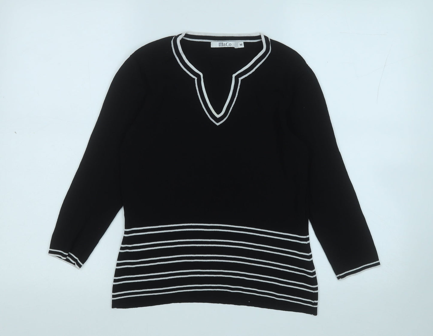 Womens UK Size M M&Co. Black Pullover Jumper