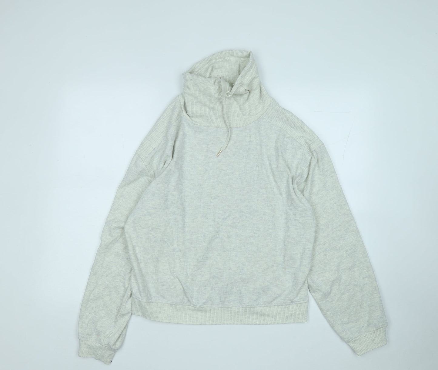 F&F Womens White High Neck  Polyester Pullover Jumper Size 14