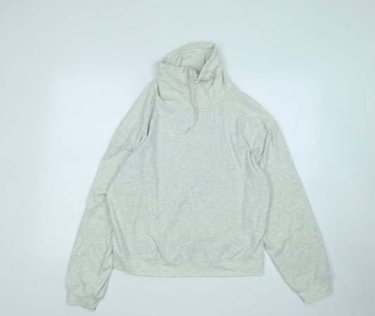 F&F Womens White High Neck  Polyester Pullover Jumper Size 14